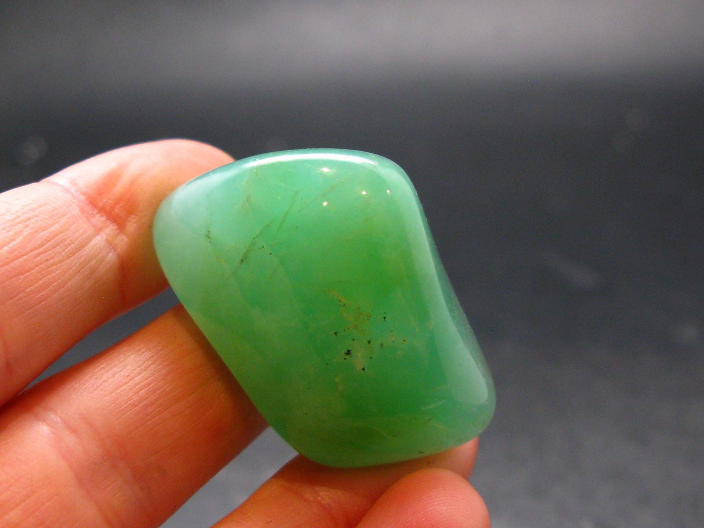 Rich Green Chrysoprase Tumbled Stone From Australia - 1.4"