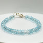 Sky Blue Topaz Rondelle Bracelet – Natural Faceted Gemstone, Sterling Silver Clasp - 13.04 Grams