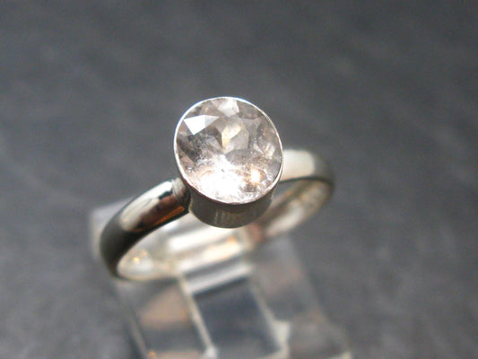 Phenakite Phenacite Crystal Facetted Silver 1.16 Carats Ring From Russia - Size 7 - 1.84 Grams