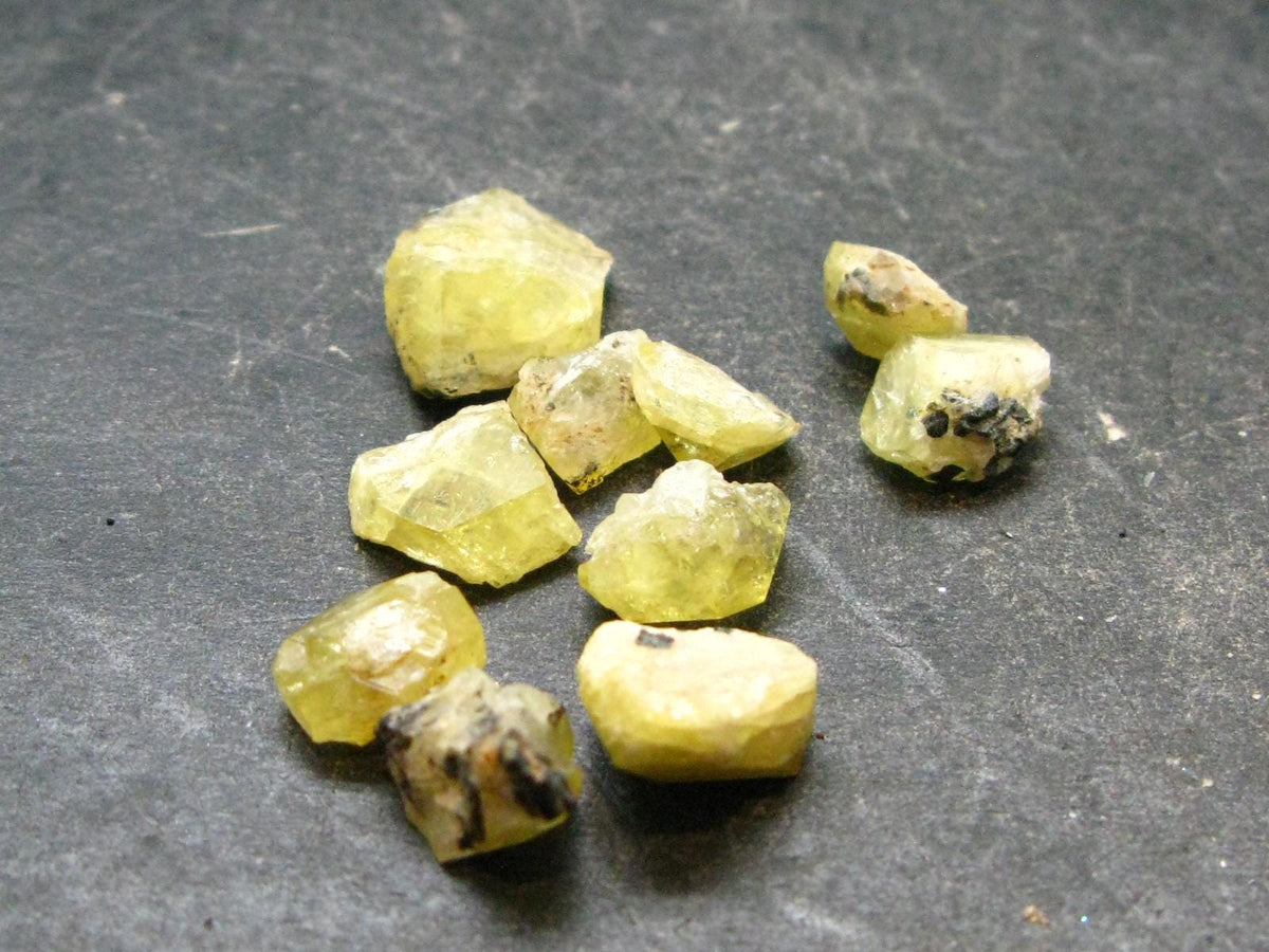 Lot of 10 Large Rhodizite Rhodozite Crystals from Madagascar - 30.45 Carats