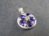 Genuine Rich Purple Faceted Amethyst Sterling Silver Pendant From Brazil - 1.1" - 4.14 Grams