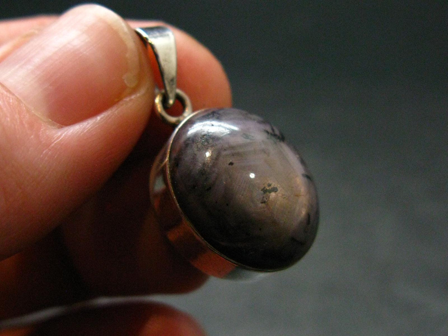 Star Ruby Sterling Silver Pendant - 1.1" - 7.20 Grams
