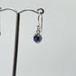 Sterling Silver Sapphire Halo Dangle Earrings | September Birthstone