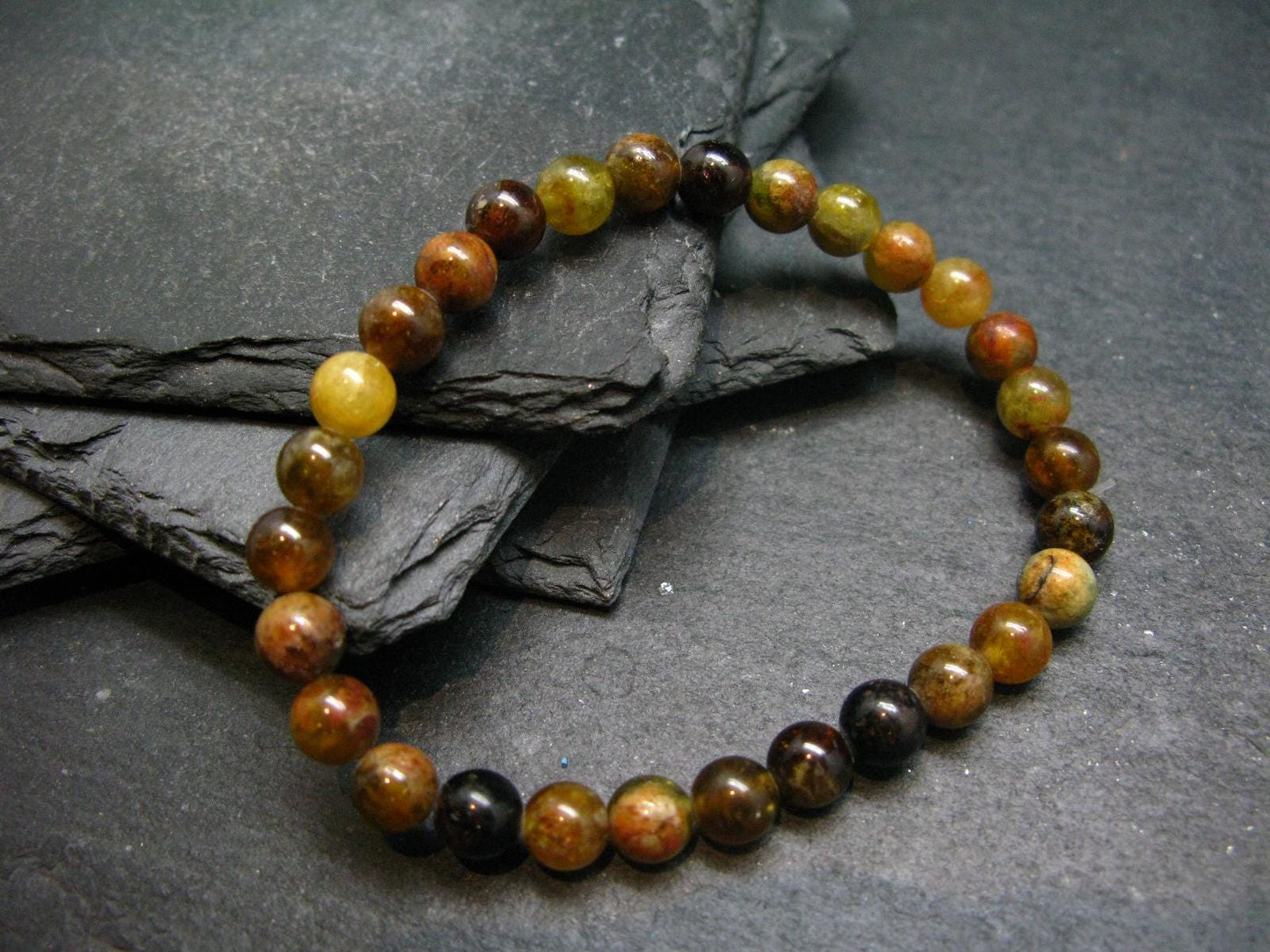 Vesuvianite Idocrase Genuine Bracelet ~ 7 Inches ~ 6mm Round Beads