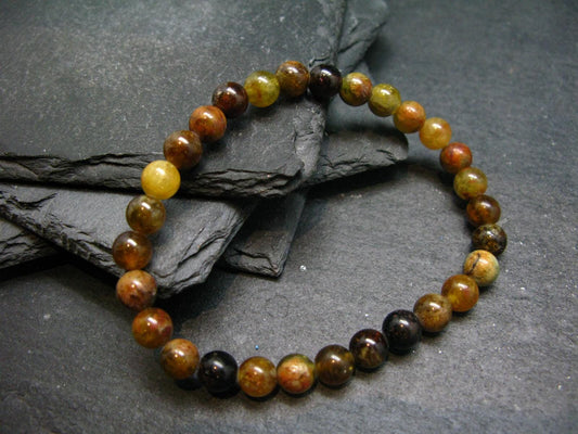 Vesuvianite Idocrase Genuine Bracelet ~ 7 Inches ~ 6mm Round Beads