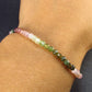 Watermelon Tourmaline Silver Bracelet From Brazil - Size Adjustable - 2.84 Grams