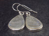 Pear Shaped Cabochon Natural Moonstone 925 Sterling Silver Drop Earrings - 1.3" - 4.3 Grams