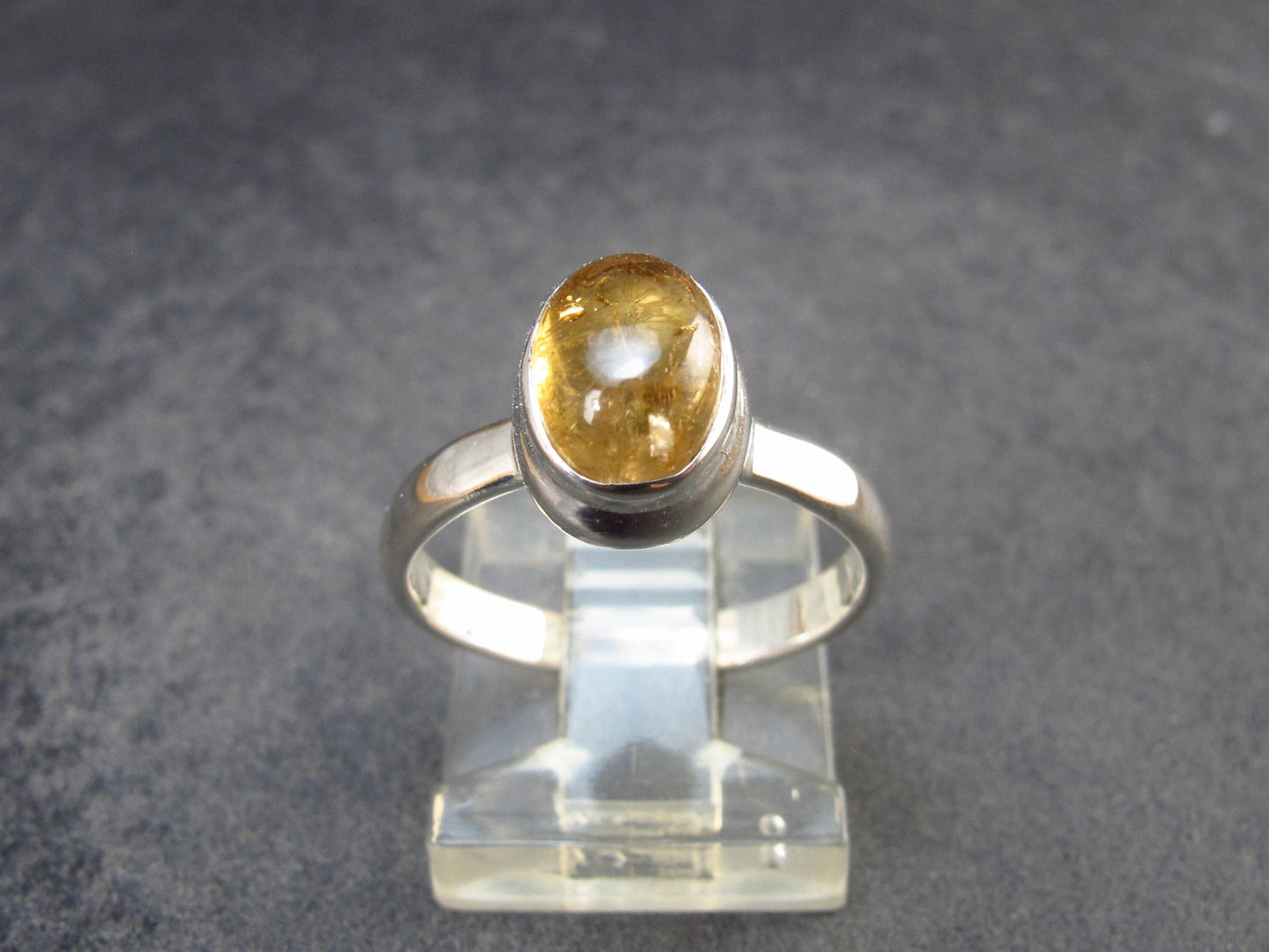 Fabulous Untreated Imperial Topaz 925 Silver Ring from Brazil - Size 6.25 - 2.89 Grams