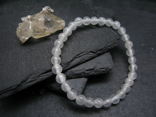 White Calcite Genuine Bracelet ~ 7 Inches ~ 6mm Round Beads