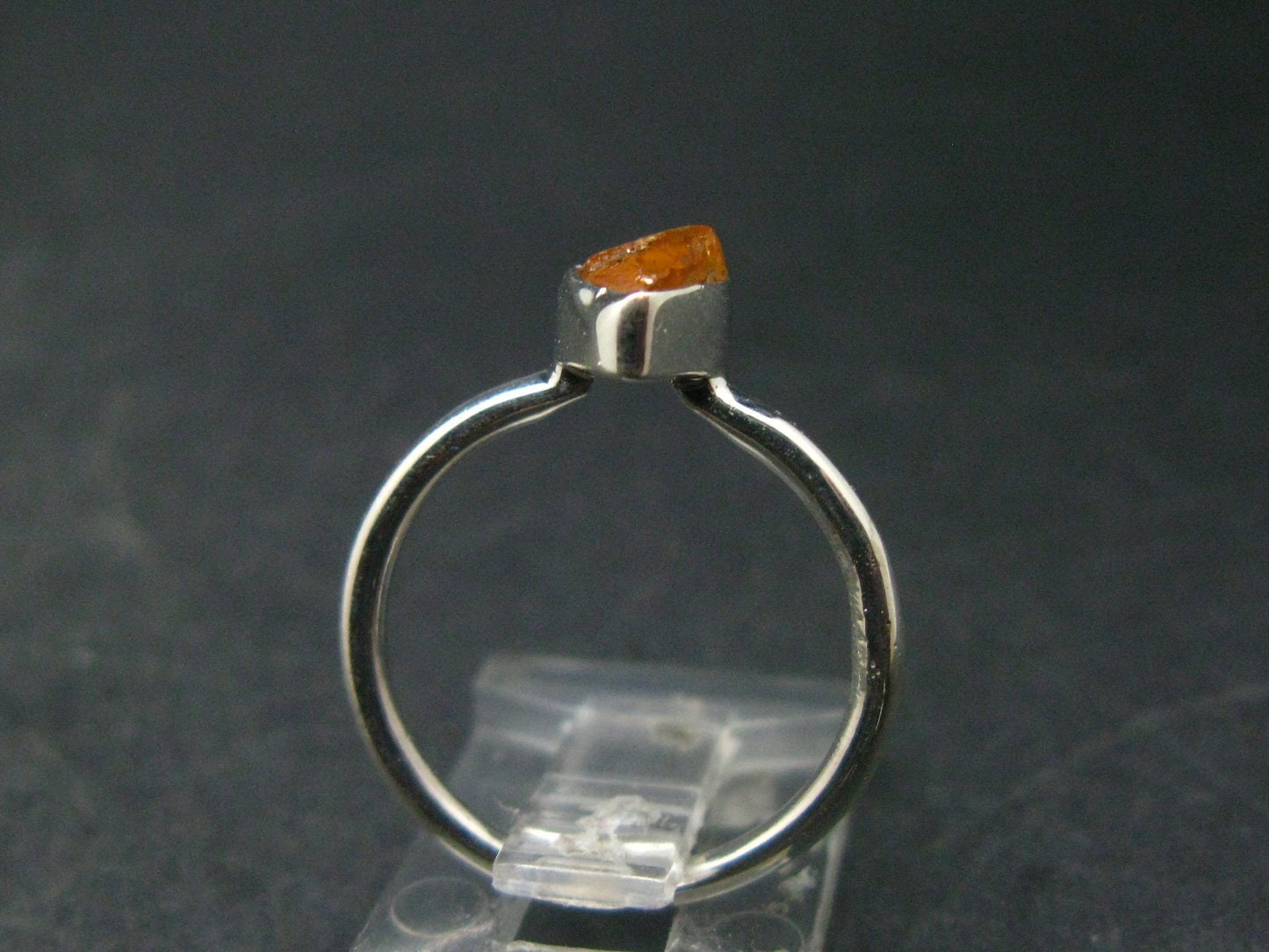 Spessartine Garnet Silver Ring From Tanzania - Size 6 - 1.88 Grams