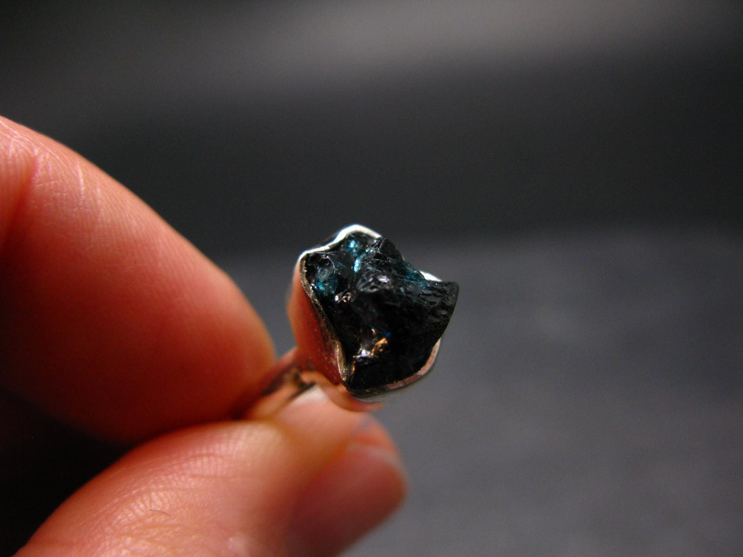 Blue Lazulite Silver Ring From Pakistan - Size 6 - 2.67 Grams