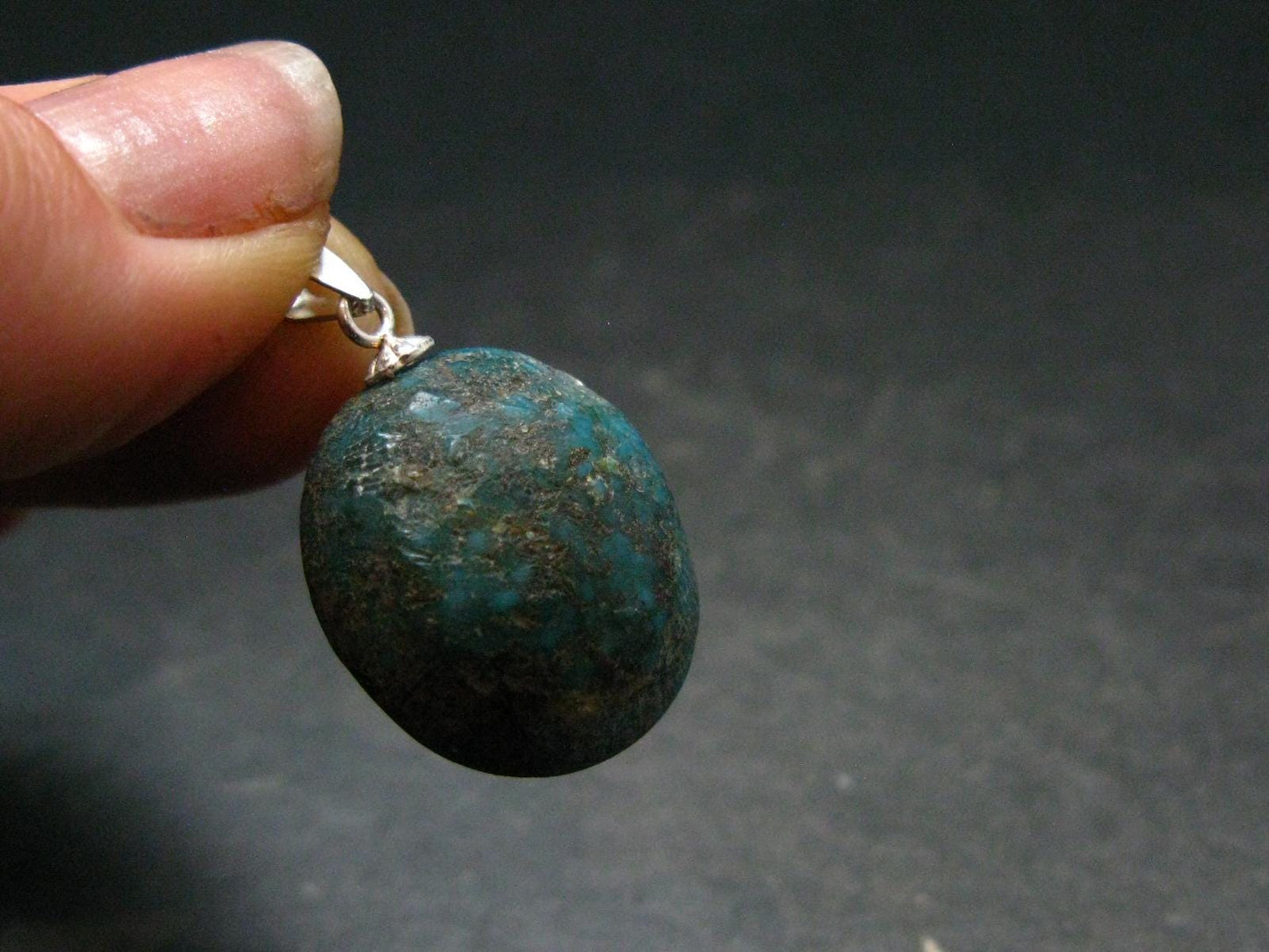 Genuine Turquoise Silver Pendant From Sleeping Beauty Arizona - 1.1" - 6.0 Grams