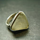 Natural Gem Raw Libyan Desert Glass Tektite Sterling Silver Ring from Libya - Size 8.25 - 7.88 Grams