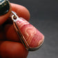 Rhodochrosite Silver Plated Pendant From Argentina - 1.3" - 5.54 Grams