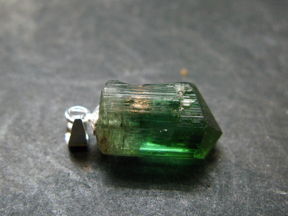 Gem Watermelon Tourmaline Crystal Silver Pendant From Brazil - 0.8" - 2.05 Grams