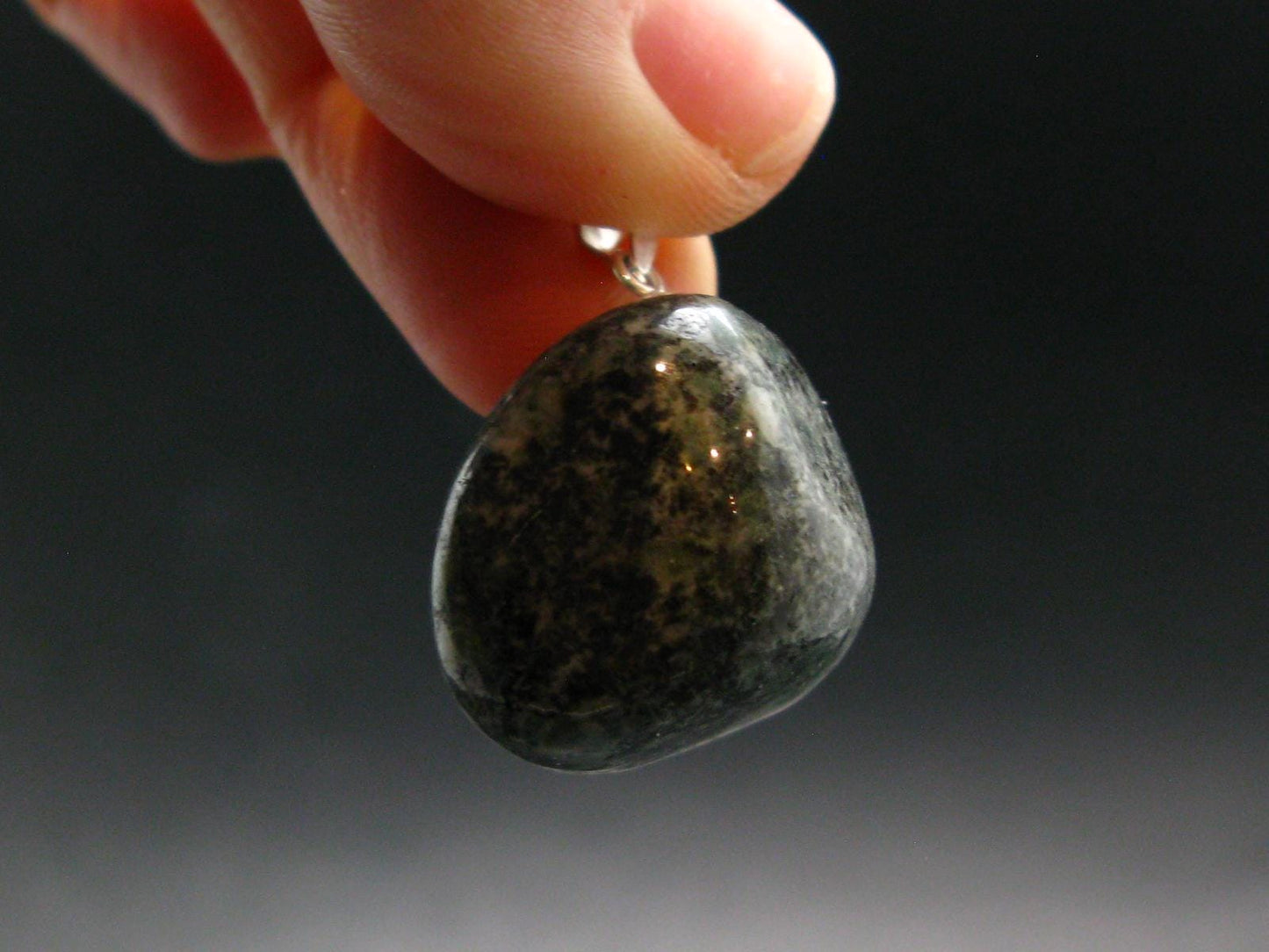 Rare Stonehenge Bluestone SS Pendant From Wales UK - 1.0" - 10.82 Grams