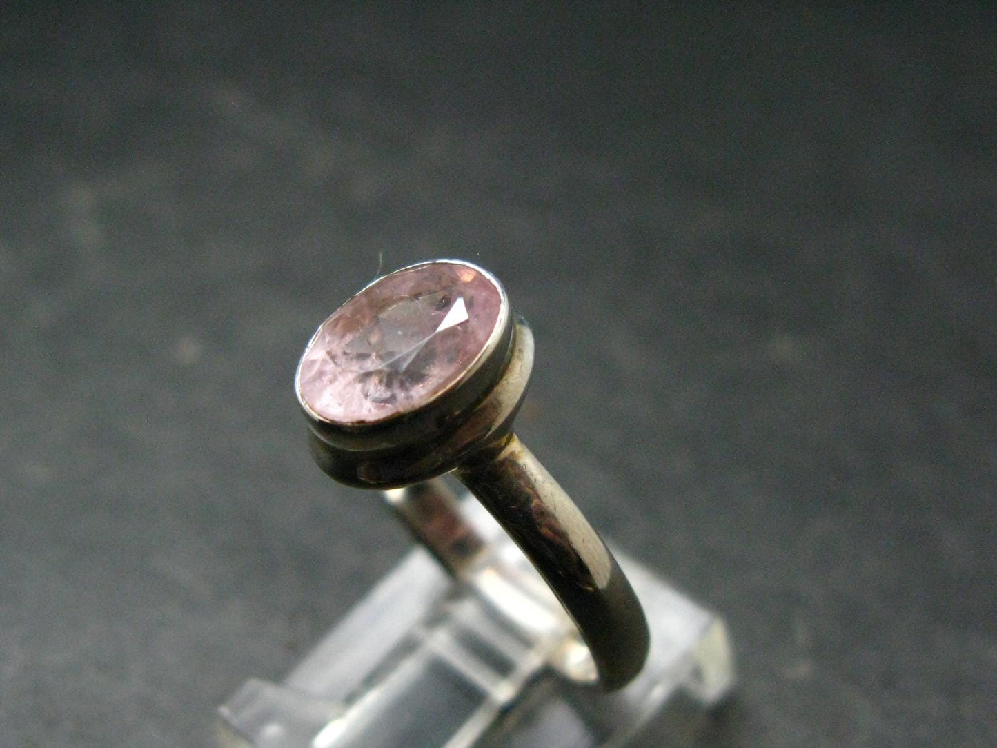 Pink Beryl!! Amazing Natural Morganite Silver Ring From Brazil - Size 7 - 3.18 Grams