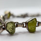Chrysoberyl Raw Stone Bracelet Green Gemstone Silver Link Bracelet Natural Crystal Jewelry Gift
