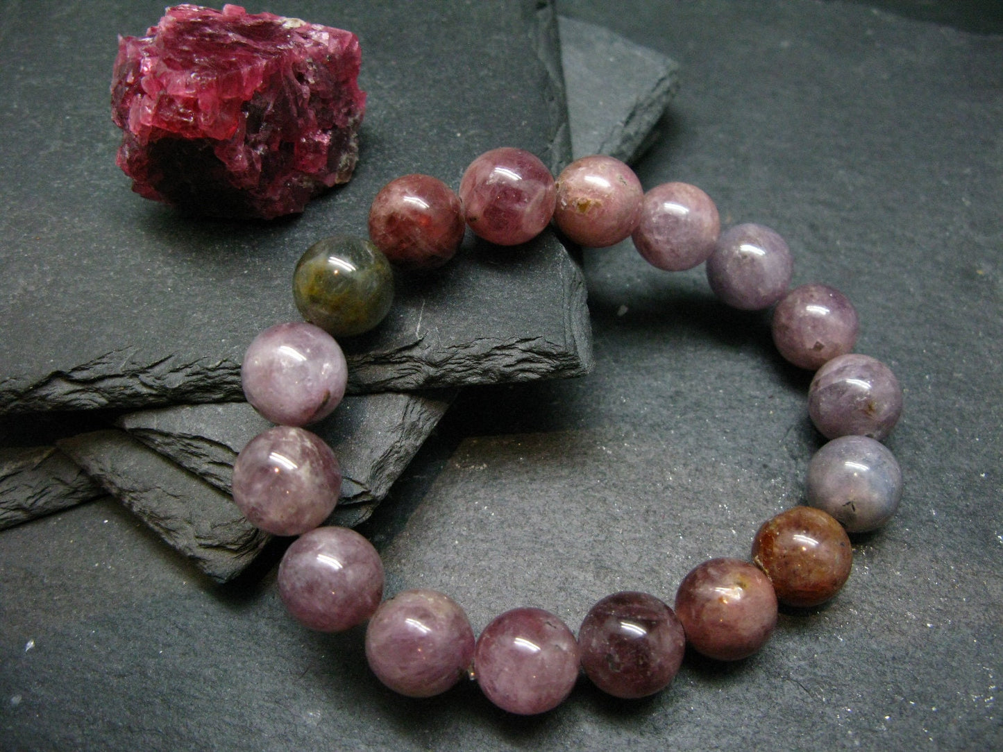 Spinel Genuine Bracelet ~ 7 Inches ~ 12mm Round Beads