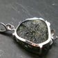 Moldavite Tektite Silver Clover Pendant from Czech Republic - 1.4" - 6.64 Grams