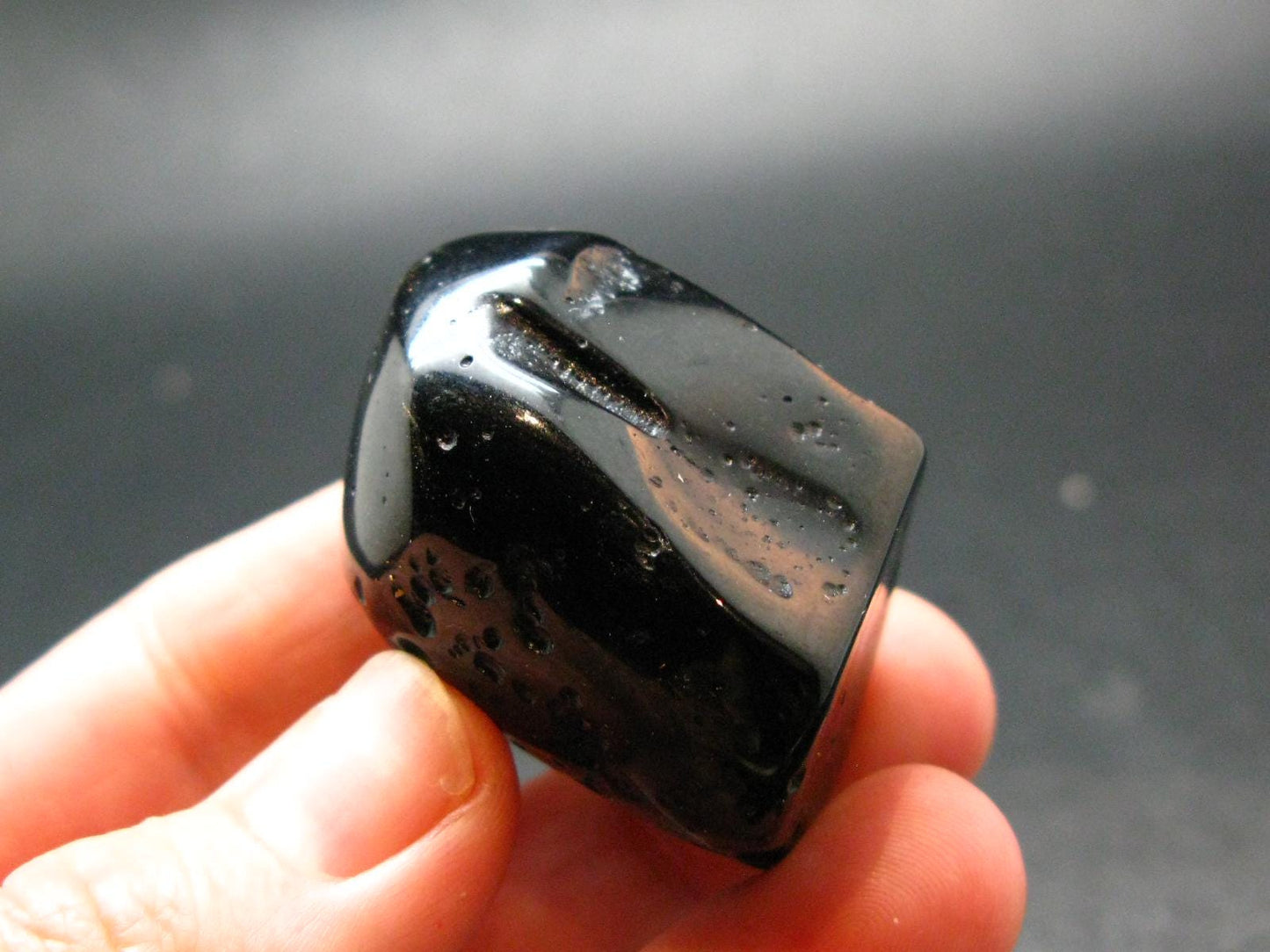 Rare Large Black Tibetan Tektite Tumbled Stone from Tibet - 1.4" - 34.46 Grams