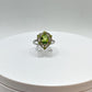 Pear-Shaped Peridot Halo Ring | Sterling Silver, August Birthstone, Size 7.5