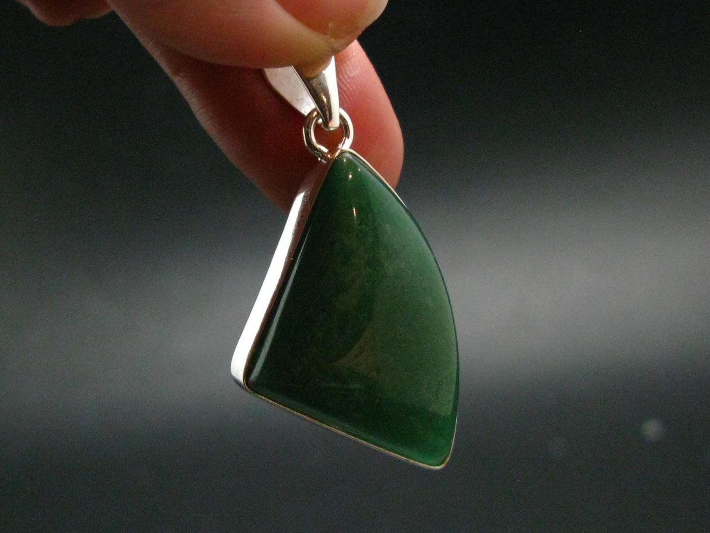 Natural Green Aventurine Silver Plated Pendant From Brazil - 7.88 Grams
