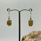 Raw Herderite Crystal Drop Earrings in Sterling Silver – Natural Golden Herderite Jewelry - 3.02g