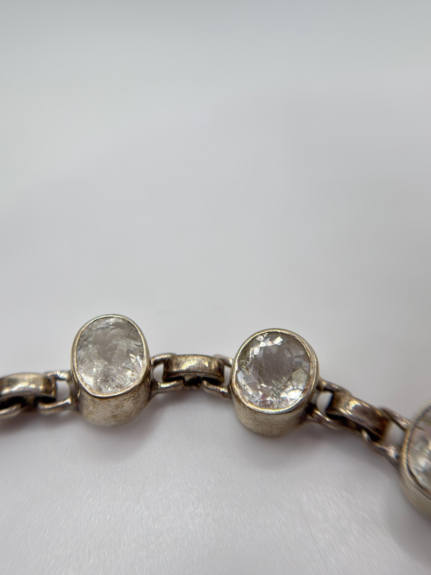Faceted Phenakite (Phenacite) Crystal Bracelet in Sterling Silver - Weight 17.20