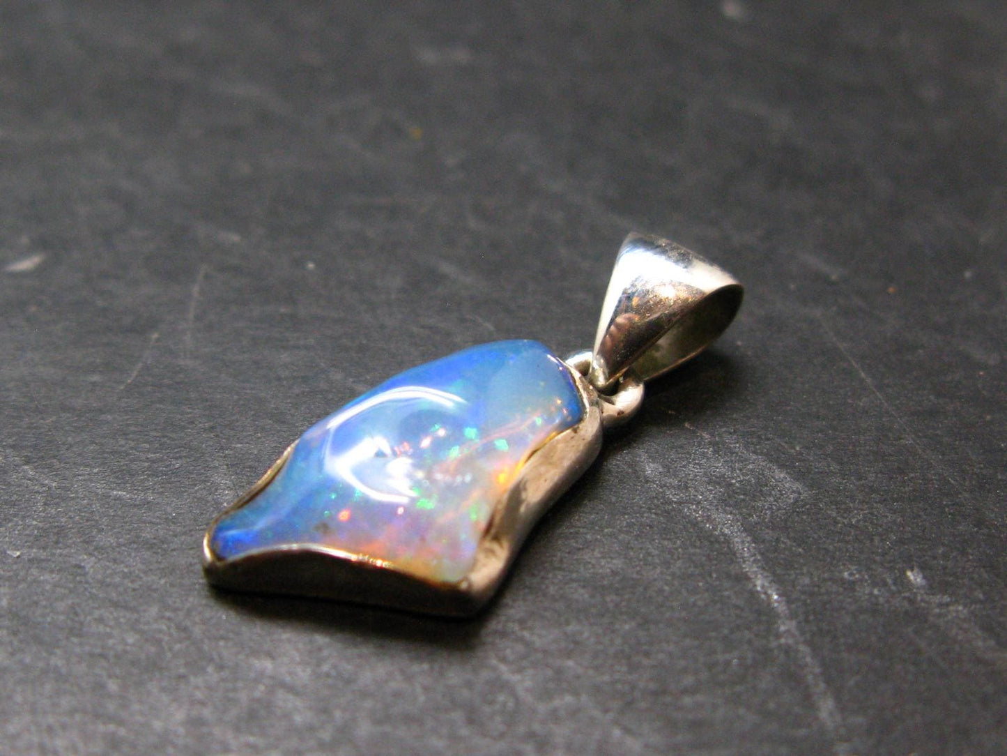 Opal Sterling Silver Pendant From Ethiopia - 1.0" - 1.99 Grams