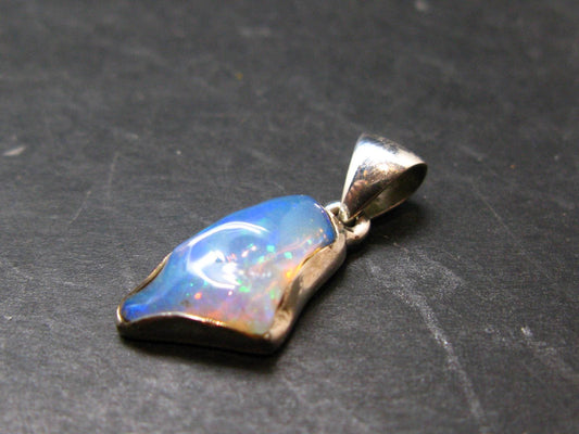 Opal Sterling Silver Pendant From Ethiopia - 1.0" - 1.99 Grams