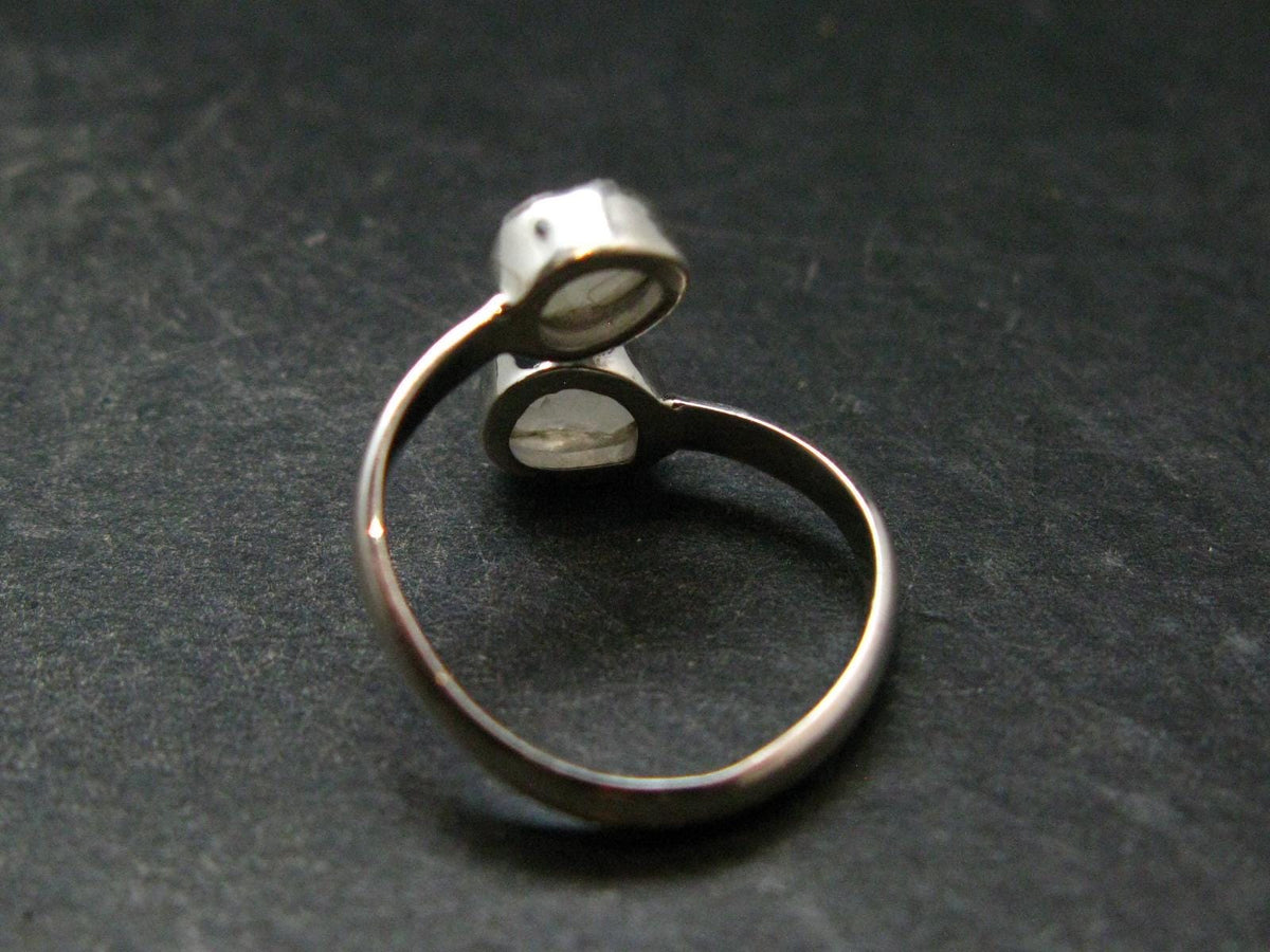 Very Rare White Cryolite 925 Silver Ring from Greenland - Size 7 - 2.38 Grams