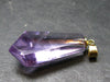 Amethyst Sterling Silver Gold Plated Pendant From Brazil - 1.5" - 7.16 Grams
