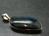 Hawk Eye (Blue Tiger Eye) Silver Pendant from South Africa - 1.8"