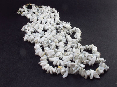 Set of 3 Genuine White Howlite Tumbled Beads Necklaces - 18" Each