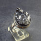 Unpolished Elite Shungite Silver Ring from Russia - Size 7 - 6.02 Grams