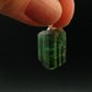 Gem Green Tourmaline Crystal Silver Pendant From Brazil - 1.0" - 4.52 Grams