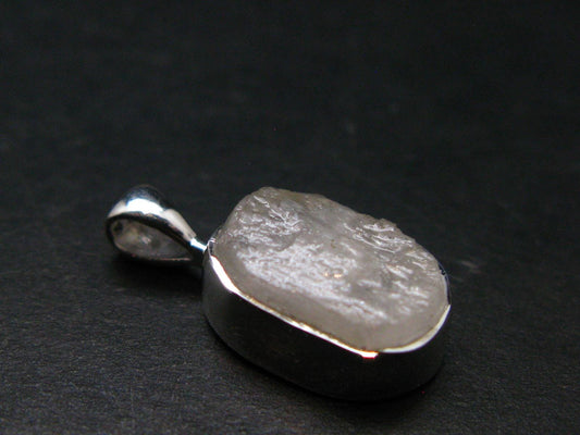 Raw Rare Natrolite Crystal Silver Pendant From Russia - 0.7" - 1.21 Grams