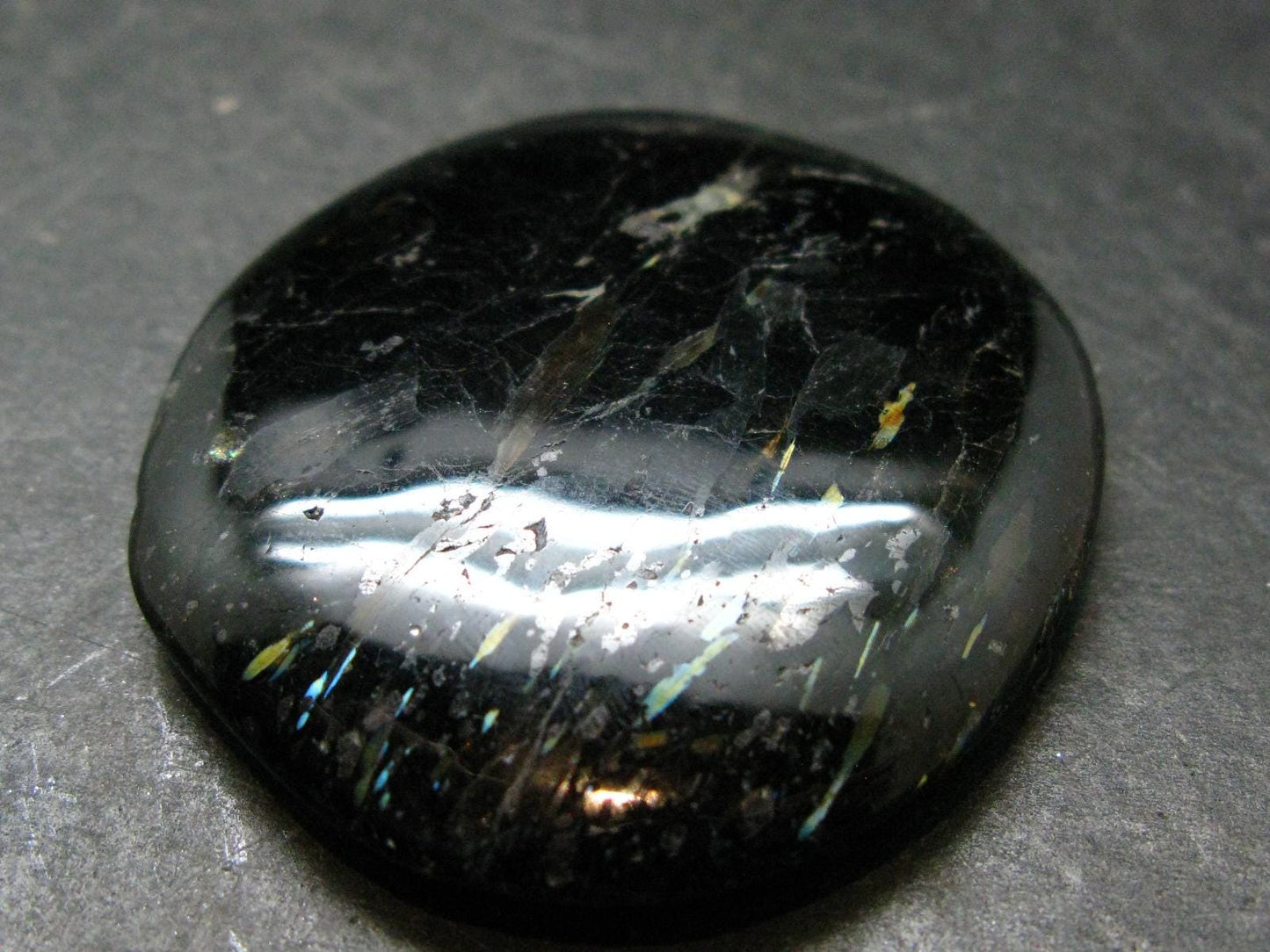 Rare Nuumite Nuummite Tumbled Stone From Greenland - 33.77 Grams - 1.9"