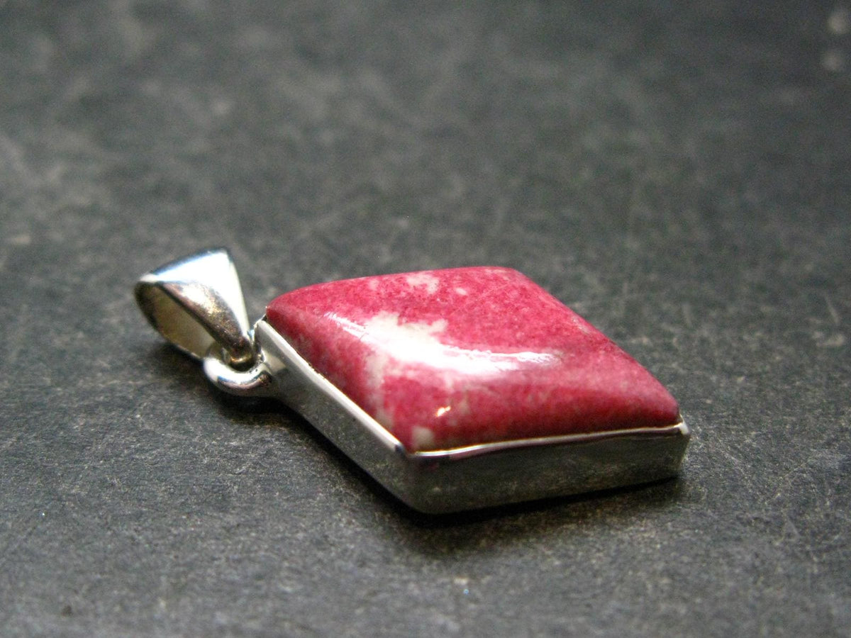 Thulite Silver Pendant From Norway - 1.2"