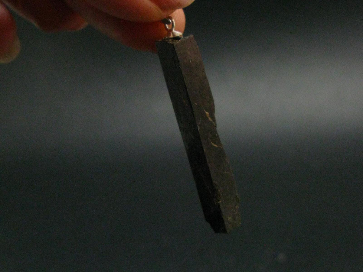 Aegirine Crystal Silver Pendant From Malawi - 1.8" - 4.13 Grams