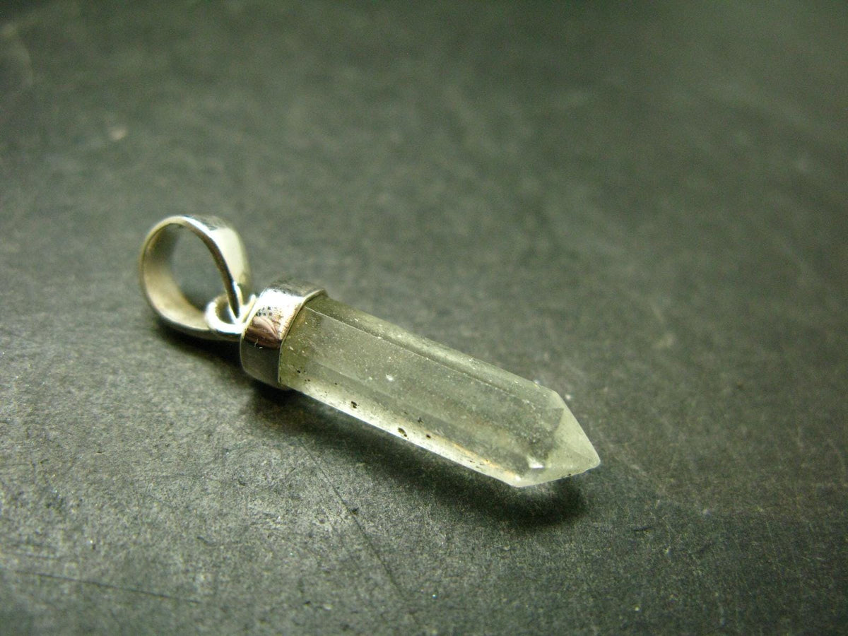 Gem Libyan Desert Glass Tektite Pendant Sterling Silver from Libya - 1.3" - 2.12 Grams