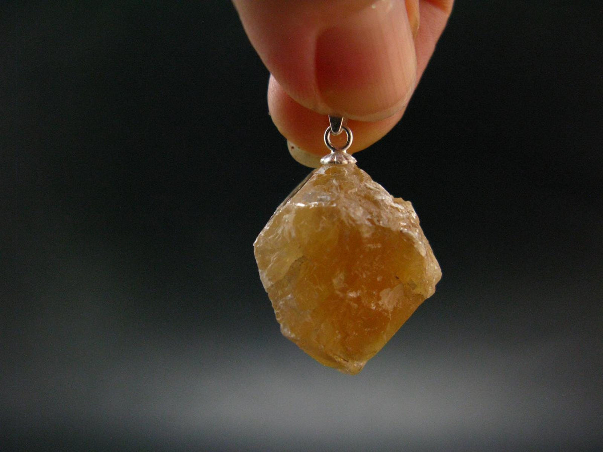 Scheelite Crystal Silver Pendant From China - 1.1" 15.23 Grams