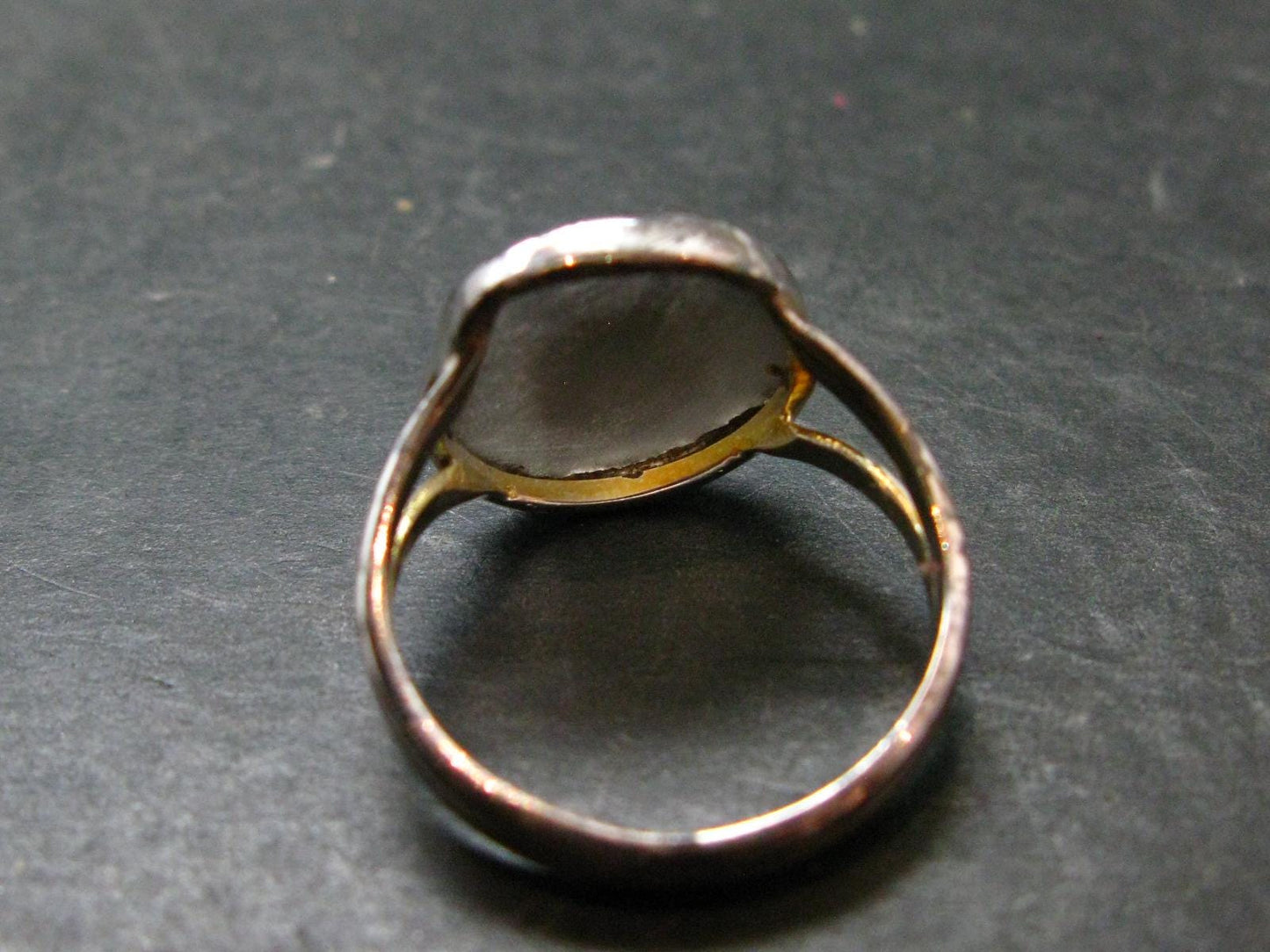 Rare Colombianite Pseudotektite Silver Ring from Colombia - Size 11 - 4.32 Grams