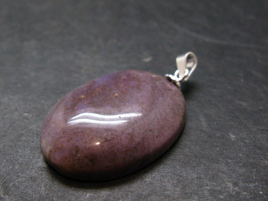 Purple Jade Silver Plated Pendant From Turkey - 1.3" - 6.23 Grams