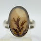Elegant Dendritic Agate Oval Ring – Natural Scenic Pattern Statement Jewelry - Size 7