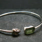 Moldavite and Meteorite Sterling Silver Bracelet - 5.05 Grams - Size Adjustable