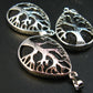 Lot of 3 Natural Lava Drop Shape Pendant Tree of Life