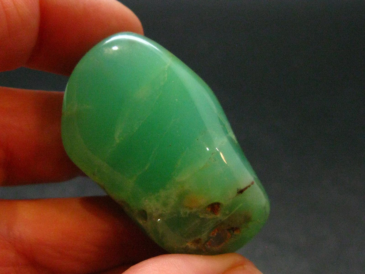 Rich Green Chrysoprase Tumbled Stone From Australia - 1.2" - 25.38 Grams