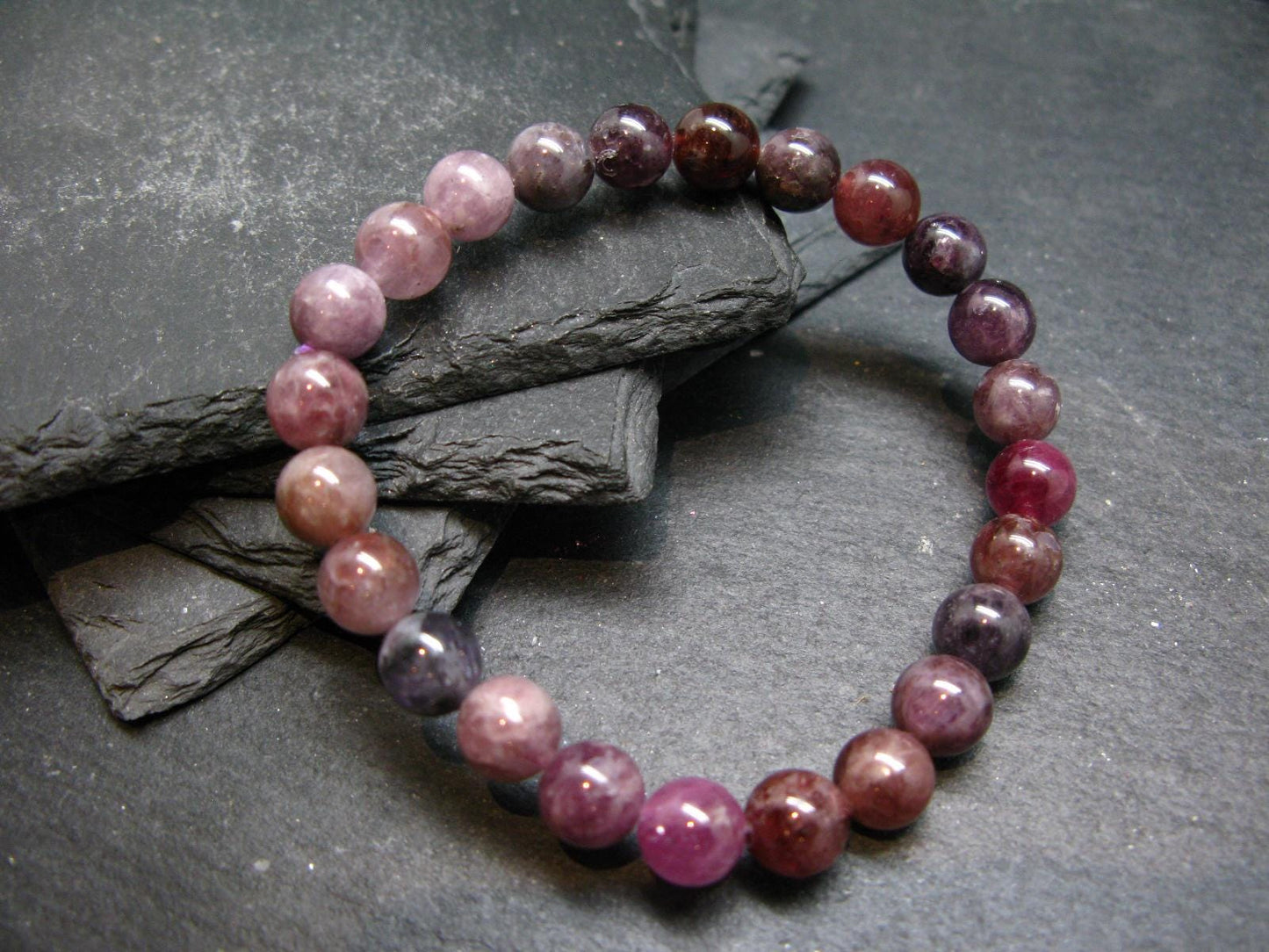 Gem Spinel Genuine Bracelet ~ 7 Inches ~ 8mm Round Beads